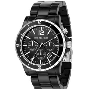 Designer Michael Kors MK-8128 Acrylic Chronograph Black Analog Watch